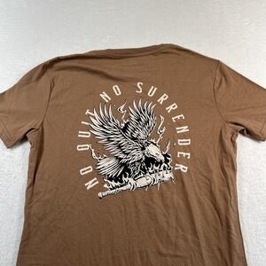 The Lift Box Shirt Mens Large Brown No Quit No Surrender Eagle Gym Graphic Tee